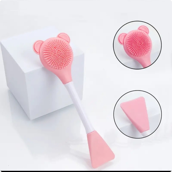 5/25 Silicone Face Cleansing Brush Double headed Face Mask Brush 3 colors avail - Picture 2 of 7